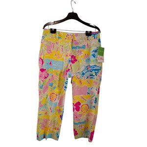 Lilly Pulitzer nwt Liza capri pants womans 10 Lillywood vintage $154